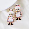 Mr and Mrs Claus Rhinestone Earrings