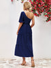 Chanelle One Shoulder Midi Dress ~ Navy