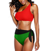 The Motherland One Shoulder Bikini with Black Ties