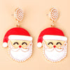 Rhinestone Santa Earrings