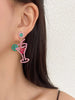 Pink Cocktail Rhinestone Earrings