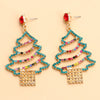 Rhinestone Christmas Tree Earrings