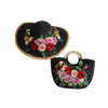 The Garden Party Duo Floral Hat and Tote Bag in Black