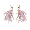 Feathered Pink Flamingo Earrings