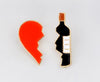 2pcs/set Broken heart wine bottle Brooch