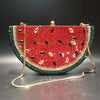 Lemon Shape AB/Gold Rhinestone Small Women Shoulder Bag Luxury Designer Lady Girls Evening Clutches Wedding Party Chain Purse