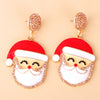 Rhinestone Santa Earrings