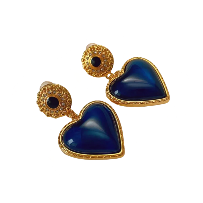L'Amour Bleu Heart Earrings