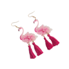 Pink Flamingo Flower Earrings