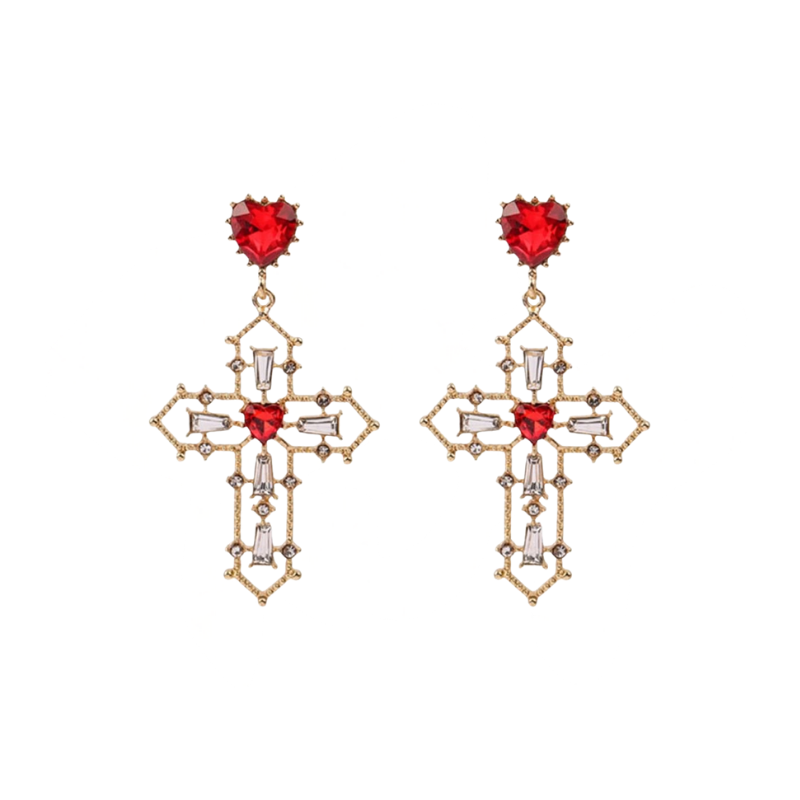 El Corazón de la Cruz Earrings