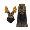 Meet Me Pool Side One-Piece Swimsuit and Skirt Cover Up