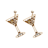 Dazzling Rhinestone Martini Earrings