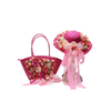 The Garden Party Duo Floral Hat and Tote Bag in Hot Pink