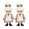 Mr and Mrs Claus Rhinestone Earrings