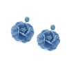 Denim Rose Earrings