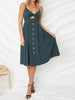 Cutout Smocked Sweetheart-Neck Cami Dress