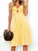 Cutout Smocked Sweetheart-Neck Cami Dress