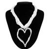 Exaggerated rice bead multi-layered heart-shaped pendant necklace personalized lava peach heart necklace accessory
