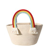 Rainbow In The Clouds Wicker Handbag