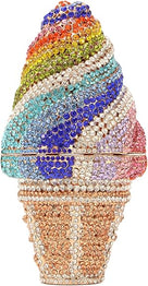 Ice Cream Cone Crystal Minaudiere Clutch