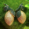 Rhinestone Lemon Earrings