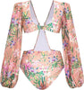 Meet Me By The Shoreline Long Sleeve Monokini Sarong