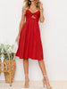 Cutout Smocked Sweetheart-Neck Cami Dress