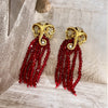 Beaded Chandelier Elephant Earrings