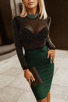 The Saphira Rhinestone Long Sleeve Dress