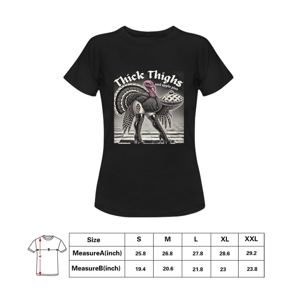 GOTHIC THICK THIGHS and APPLE PIES Thanksgiving Graphic Tee