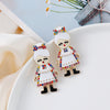 Mr and Mrs Claus Rhinestone Earrings