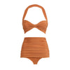 New Halter Bikini Swimsuit and Sarong  bikini set Vacation Swimwear Women Beachwear Bathing Suit