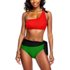 The Motherland One Shoulder Bikini with Black Ties