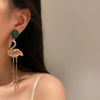 Pink Flamingo Drop Rhinestone Earrings
