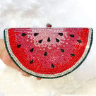 Lemon Shape AB/Gold Rhinestone Small Women Shoulder Bag Luxury Designer Lady Girls Evening Clutches Wedding Party Chain Purse