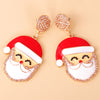 Rhinestone Santa Earrings