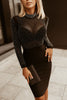 The Saphira Rhinestone Long Sleeve Dress