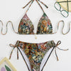 Double tie bikini split swimsuit