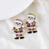 Mr and Mrs Claus Rhinestone Earrings