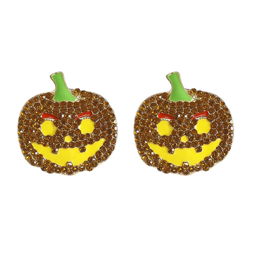 Pumpkin Rhinestone Earrings