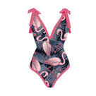 Pink Flamingo  One Piece Swimsuit and Sarong