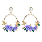 Blooming Pearl Hoop Earrings