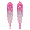Pink Art Deco Rhinestone Earrings