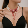 Dripping Red Faux Pearl Bloody Chocker