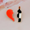 2pcs/set Broken heart wine bottle Brooch