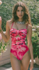 Blooming Siren One Piece Swimsuit and Sarong Skirt