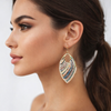 Beaded Leaf Earrings