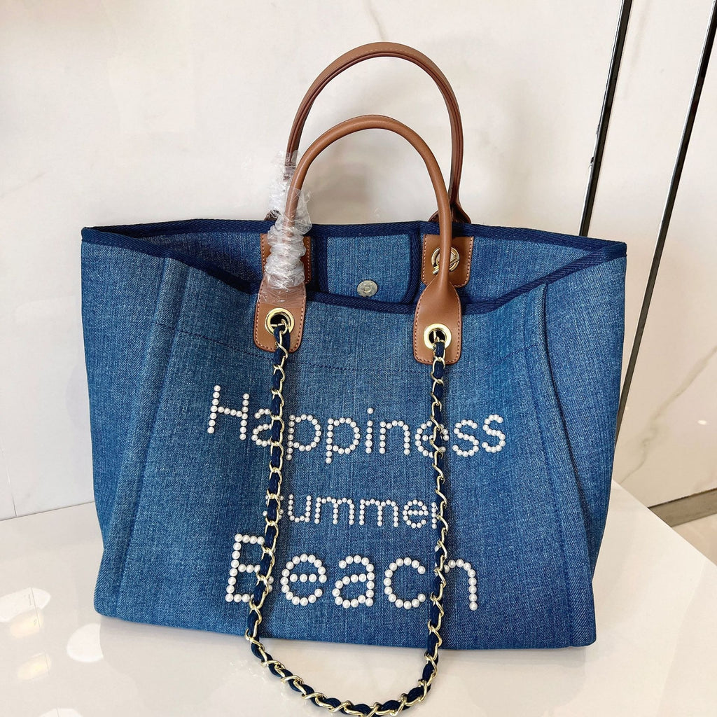 Happiness Summer Beach Bag ~ Blue