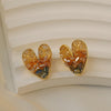 Vintage Heart of The Earth Stud Earrings