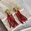 Beaded Chandelier Elephant Earrings